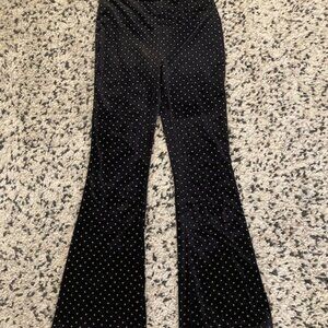 Velour Flare Teen pants size 13-14 Black polka dot detail brand New M&S